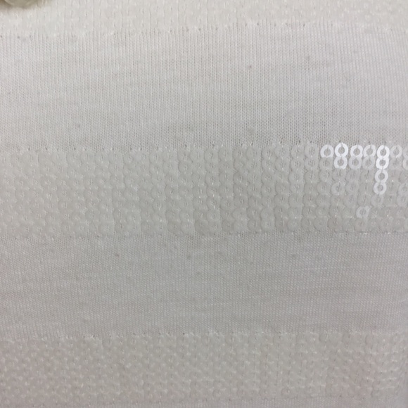Liz Claiborne white top w/sequins, 3/4 sleeves - Picture 3 of 4